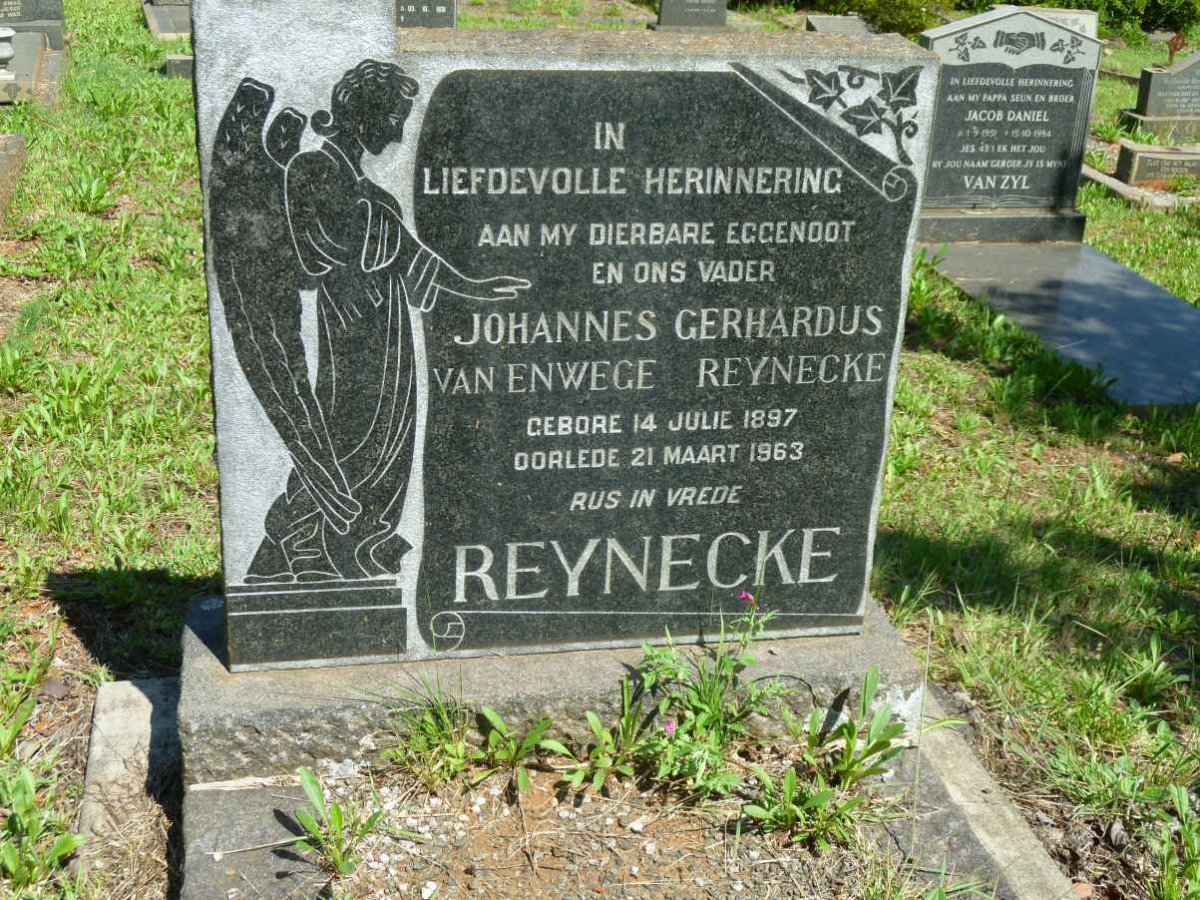 REYNECKE Johannes Gerhardus van Enwege 1897-1963