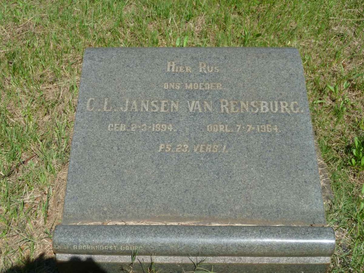 RENSBURG C.L., Jansen van 1894-1964