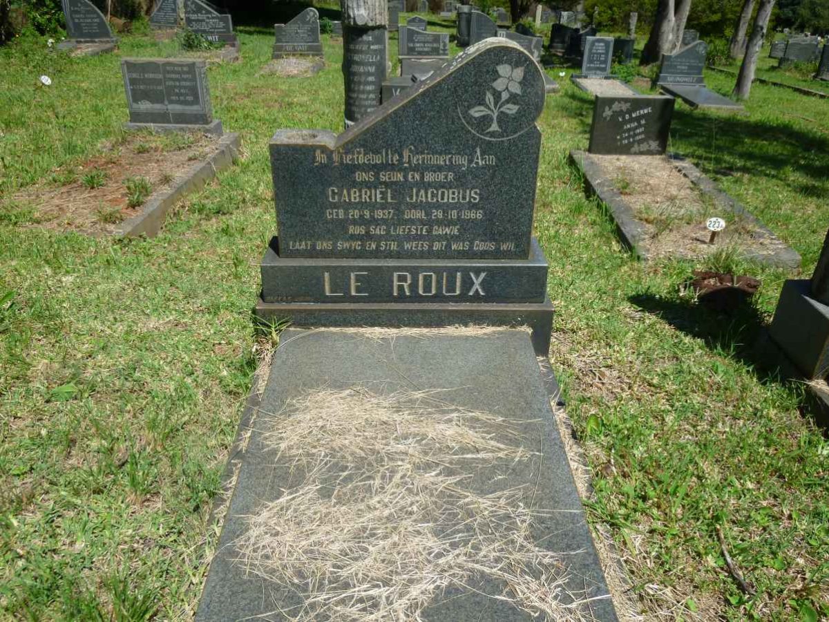 ROUX Gabriel Jacobus, le 1937-1966