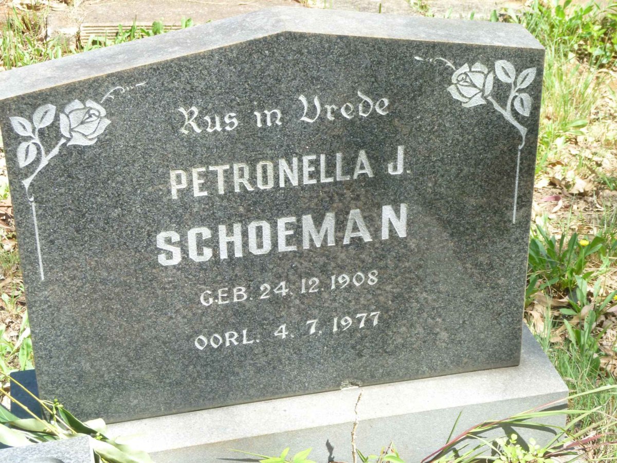 SCHOEMAN Petronella J. 1908-1977