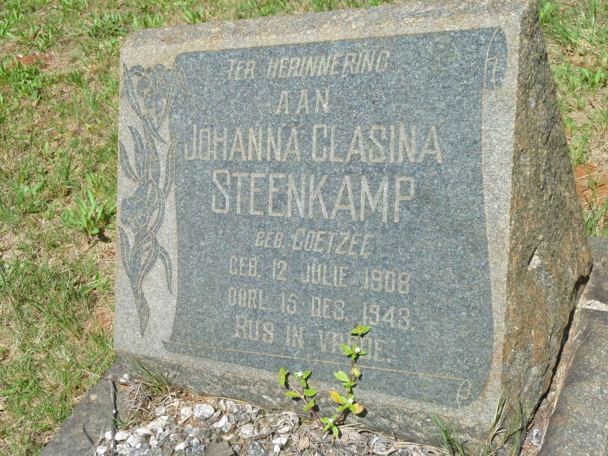 STEENKAMP Johanna Clasina nee COETZEE 1908-1943