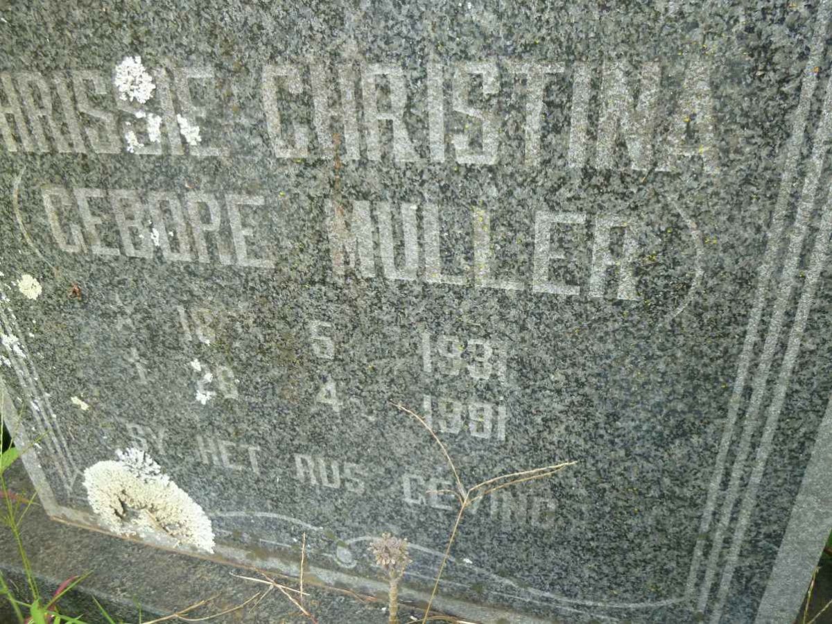 STADEN Christina, van nee MULLER 1931-1981