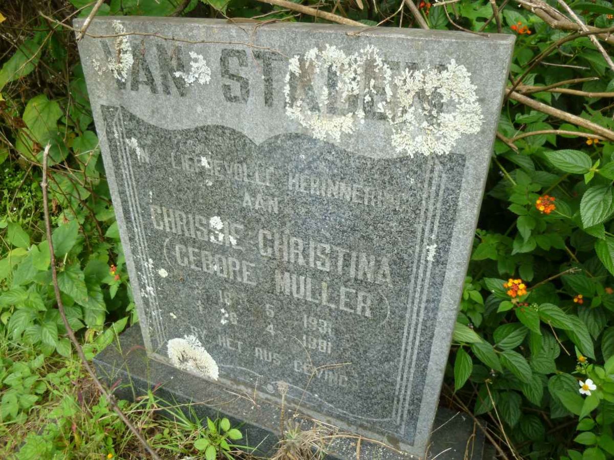 STADEN Christina, van nee MULLER 1931-1981