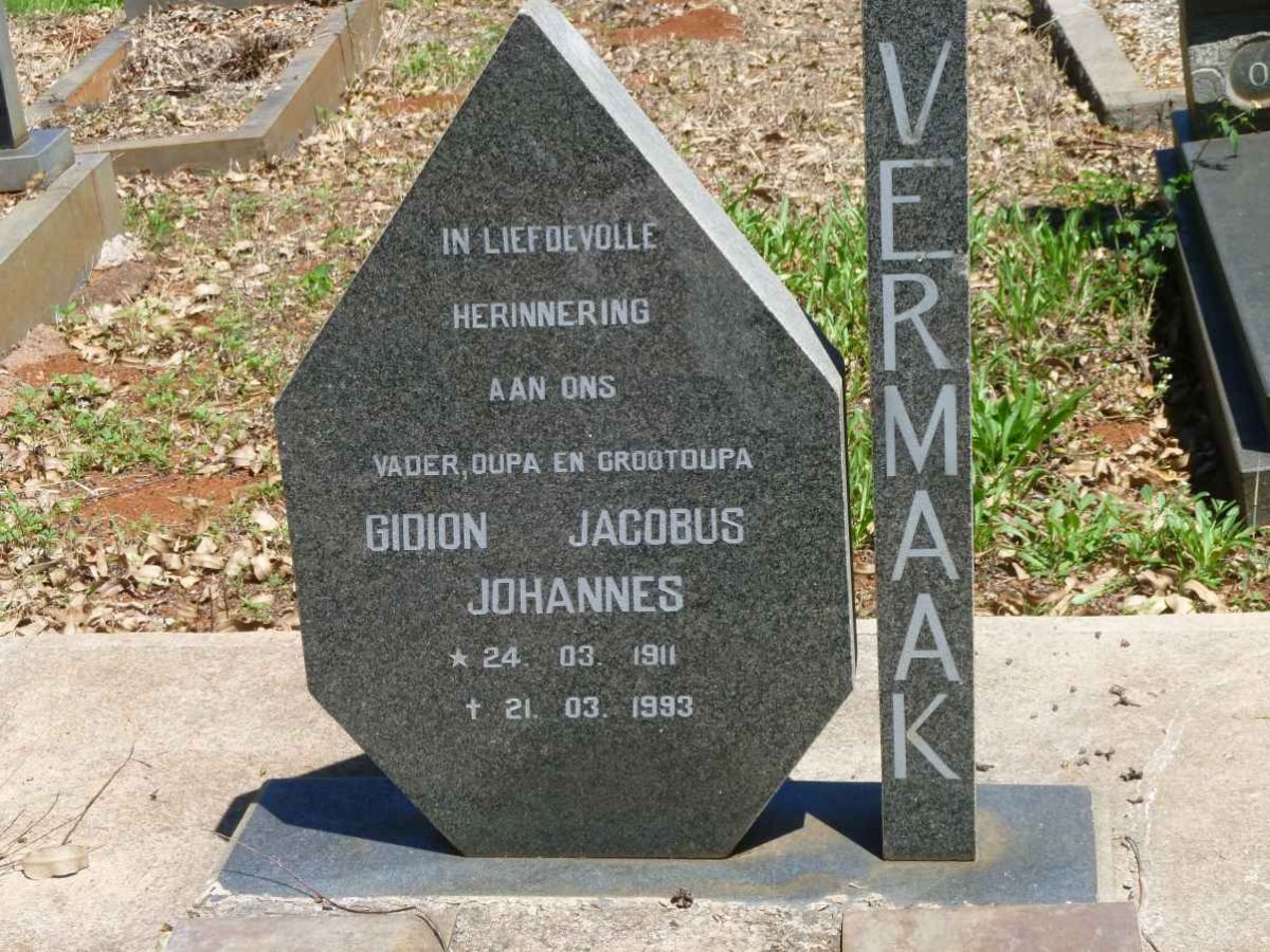 VERMAAK Gidion Jacobus 1911-1993
