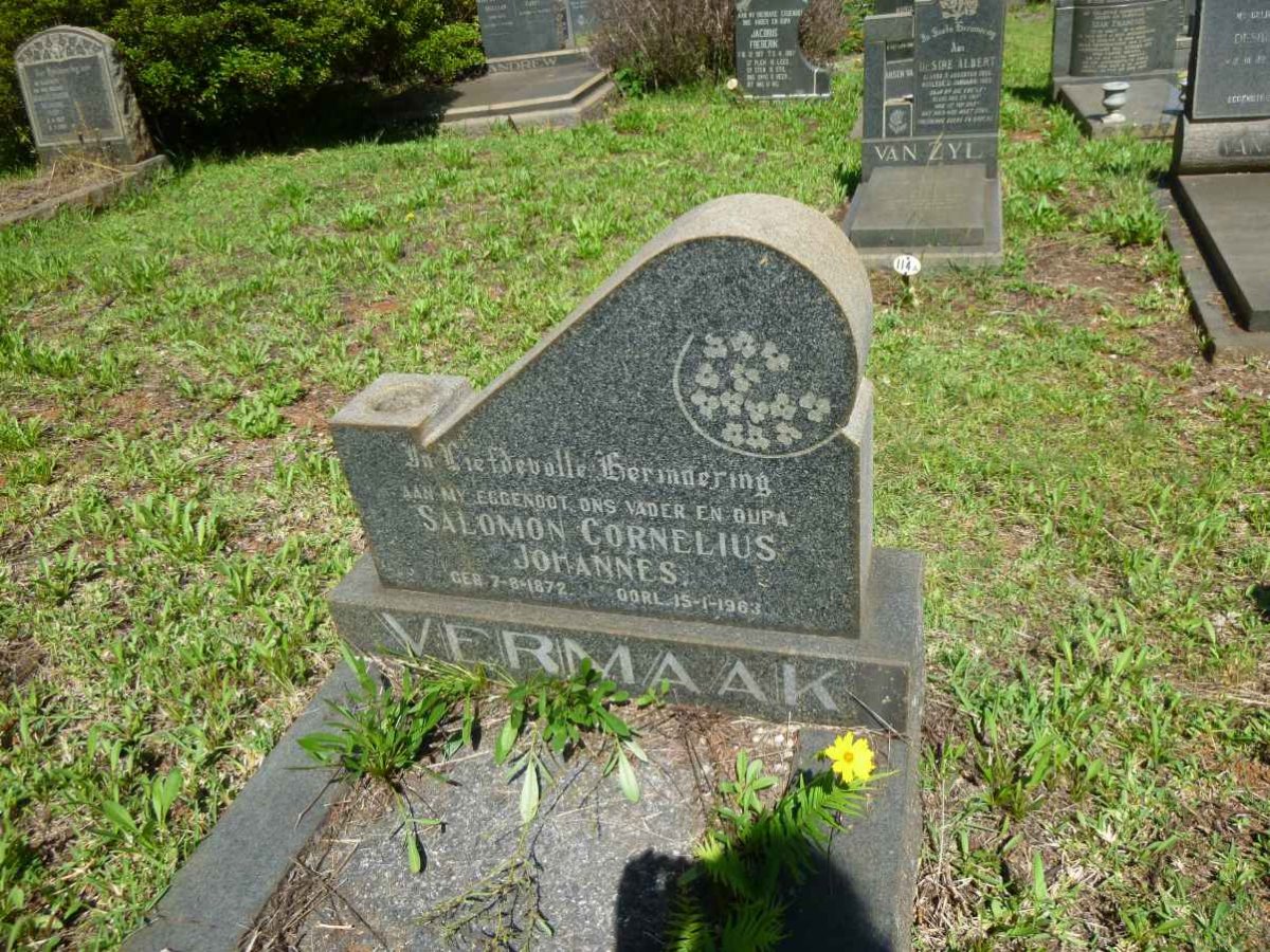 VERMAAK Salomon Cornelius Johannes 1872-1963