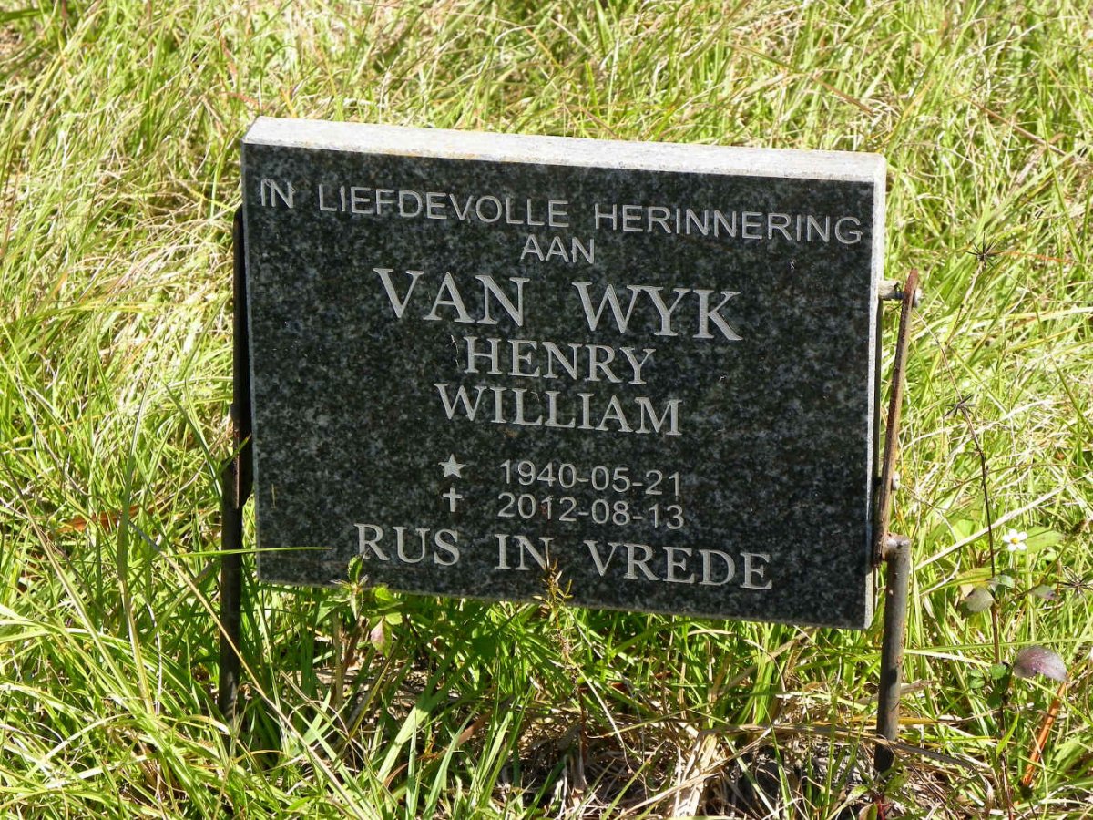 WYK Henry William, van 1940-2012