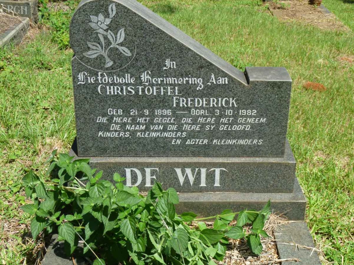 WIT Christoffel Frederick, de 1896-1982