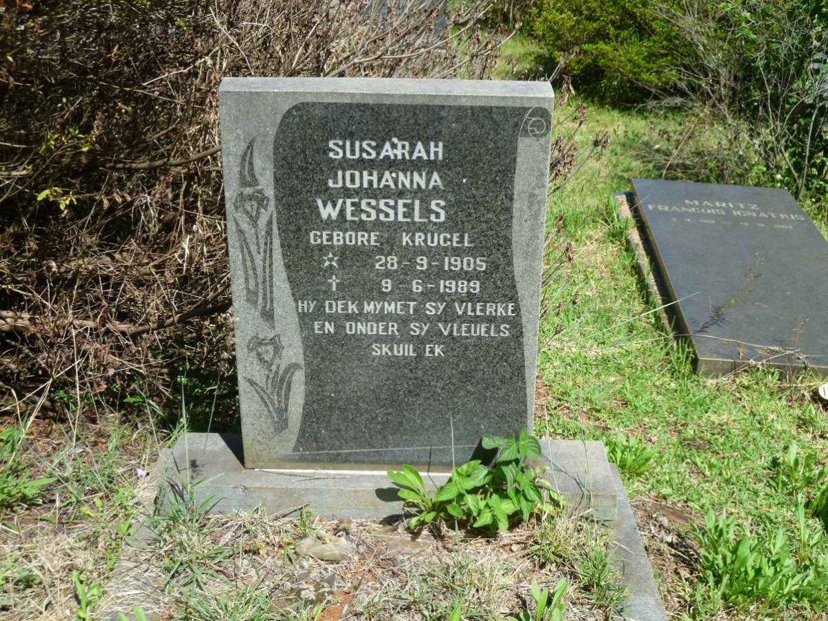WESSELS Susarah Johanna nee KRUGEL 1905-1989