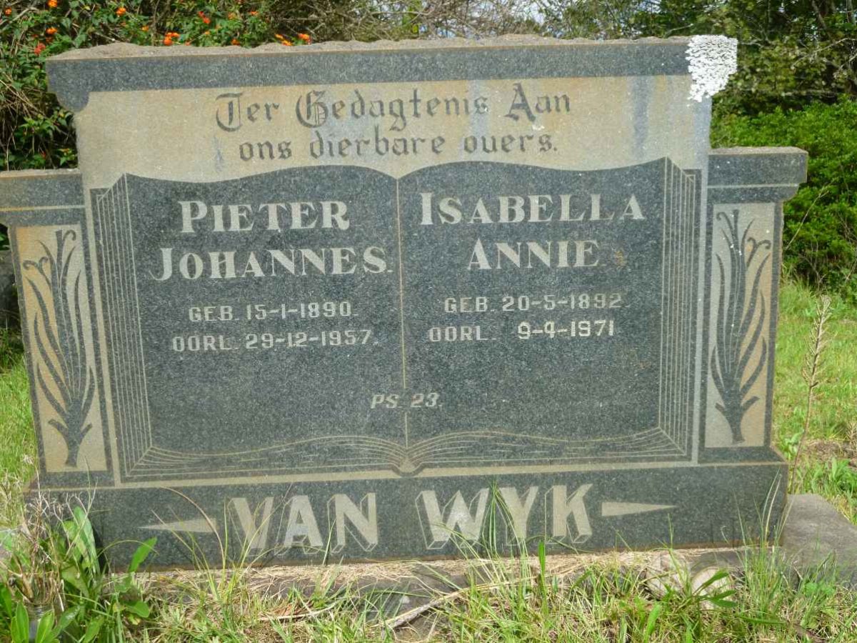 WYK Pieter Johannes, van 1890-1957 &amp; Isabella Annie 1892-1971