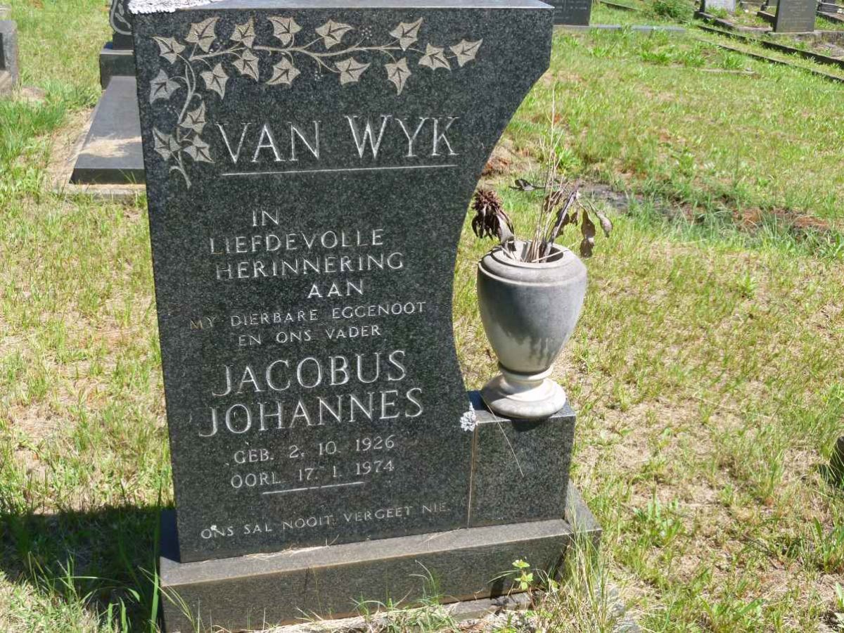WYK Jacobus Johannes, van 1926-1974