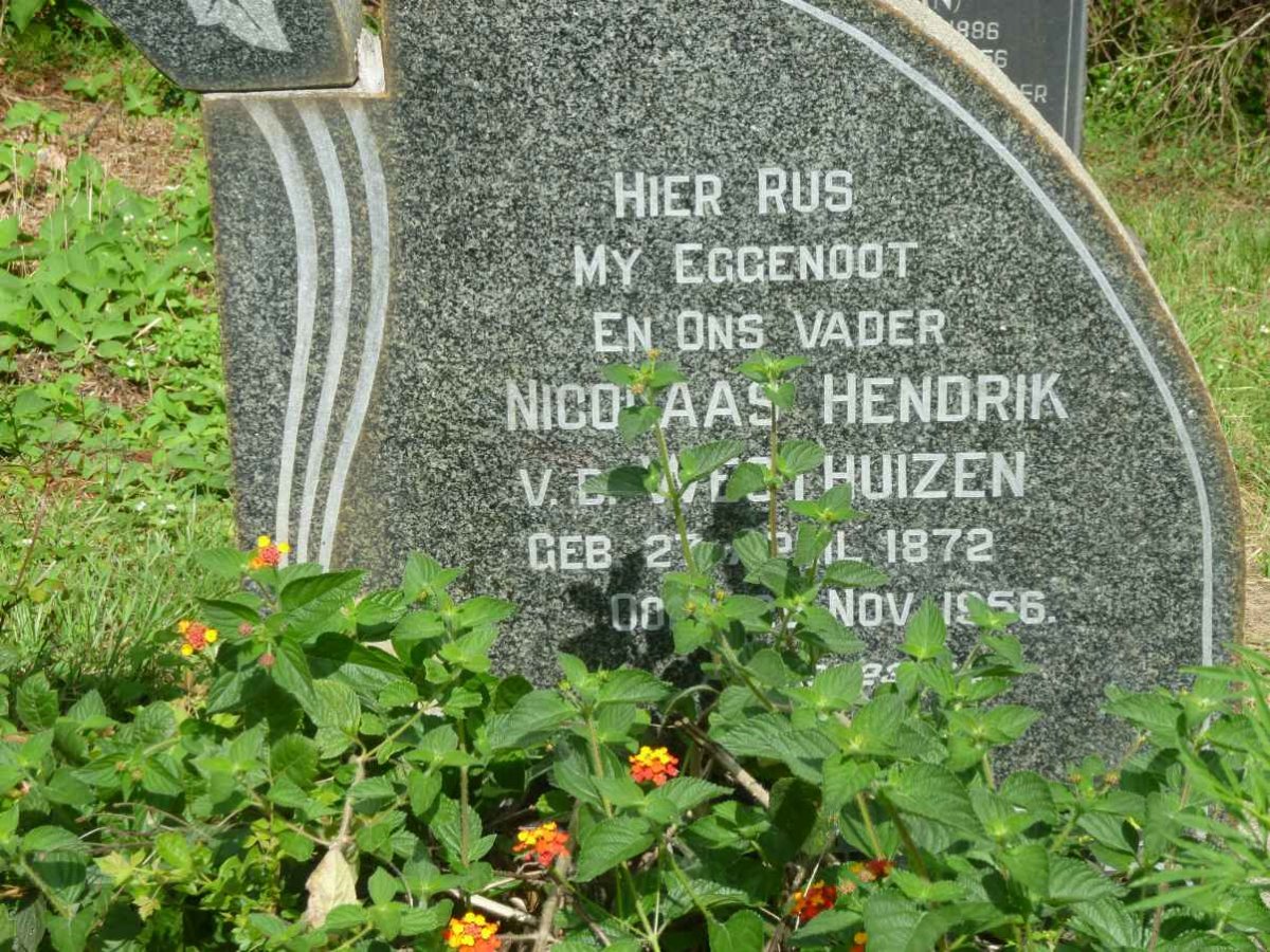WESTHUIZEN Nicolaas Hendrik, v.d. 1872-1956