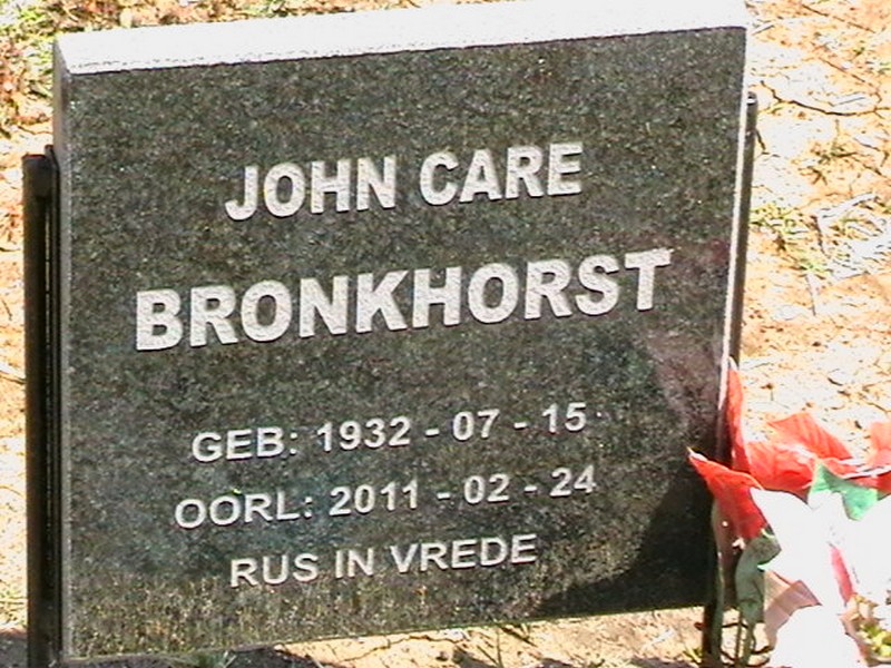 BRONKHORST John Care 1932-2011