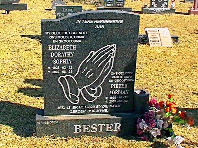 BESTER Elizabeth Dorathy Sophia 1928-2007
