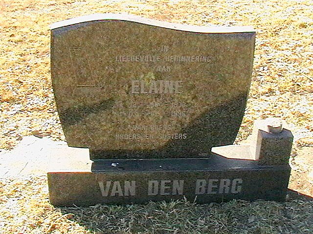 BERG Elaine, van den 1933-1996