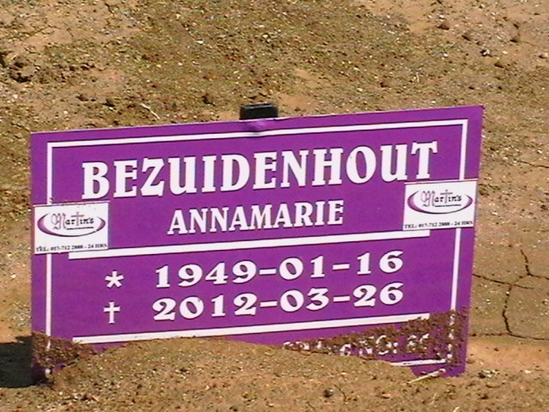 BEZUIDENHOUT Annamarie 1949-2012
