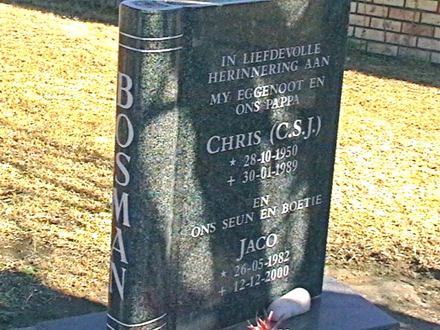 BOSMAN C.S.J. 1950-1989 :: BOSMAN Jaco 1982-2000