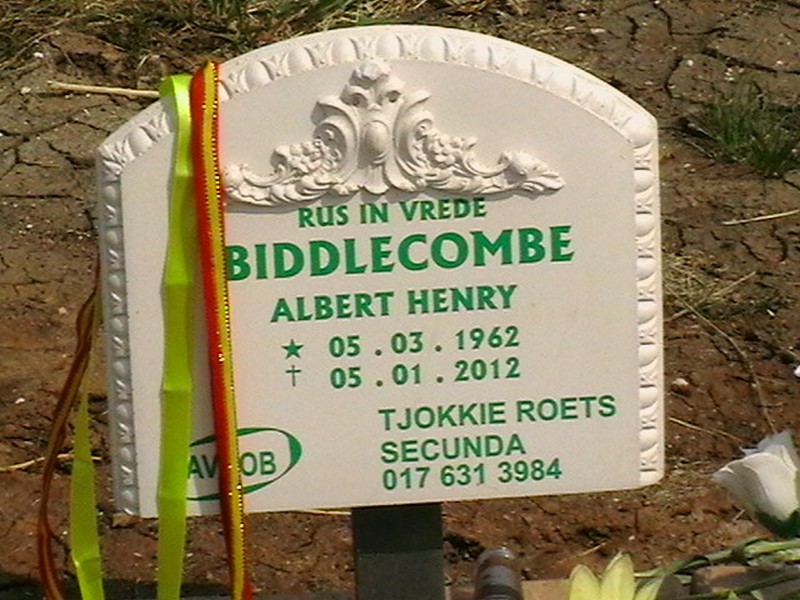 BIDDLECOMBE Albert Henry 1962-2012