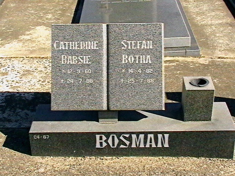 BOSMAN Catherine 1960-1988 :: BOSMAN Stefan Botha 1982-1988
