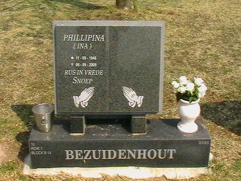 BEZUIDENHOUT Phillipina 1946-2009