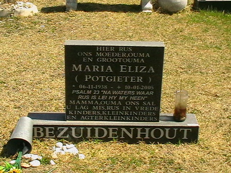 BEZUIDENHOUT Maria Eliza nee POTGIETER 1938-2005