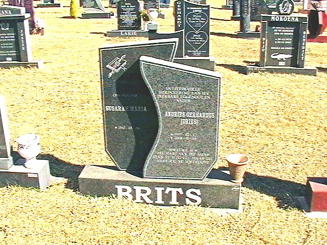 BRITS Andries Gerhardus 19??-2007 &amp; Susarah Maria 19??