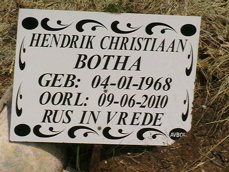BOTHA Hendrik Christiaan 1968-2010