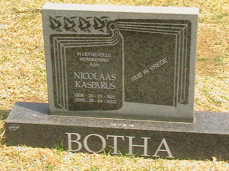 BOTHA Nicolaas Kasparus 1926-2002