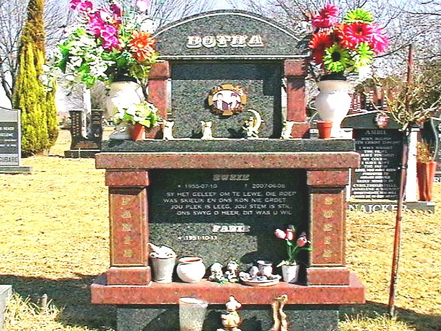 BOTHA Fanie 1951- &amp; Susie 1955-2007