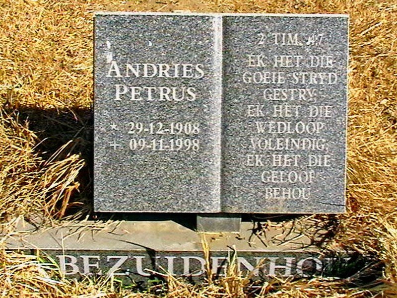 BEZUIDENHOUT Andries Petrus 1908-1998