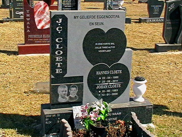 CLOETE J.C. 1953-2005 :: CLOETE Hannes 1960-2011