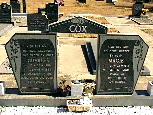 COX Charles 1908-1983 &amp; Magie 1913-2009