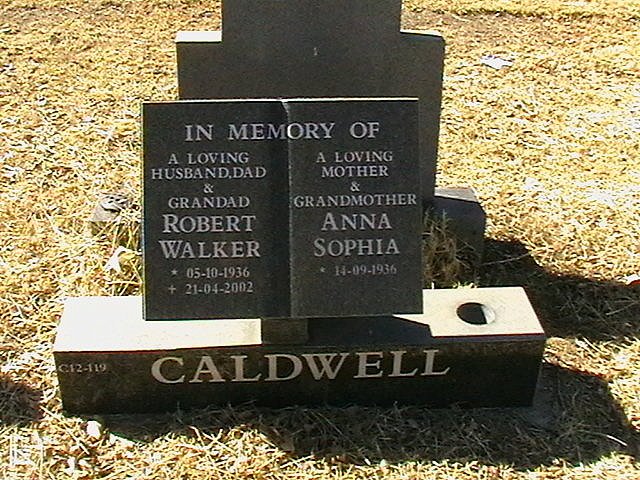 CALDWELL Robert Walker 1936-2002 &amp; Anna Sophia 1936-