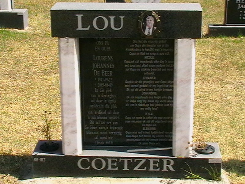 COETZER Lourens Johannes de Beer 1942-2005