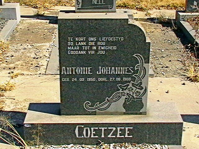 COETZEE Antonie Johannes 1950-1986