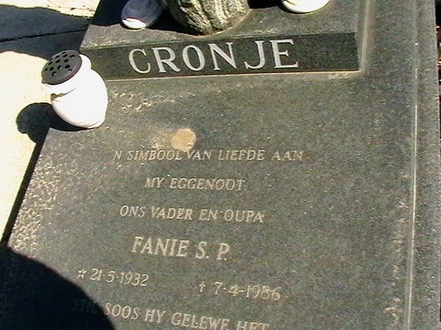 CRONJE Fanie S.P. 1932-1986