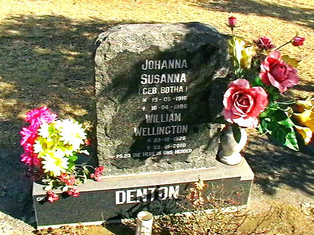 DENTON William Wellington 1928-2010 &amp; Johanna Susanna BOTHA 1916-1998