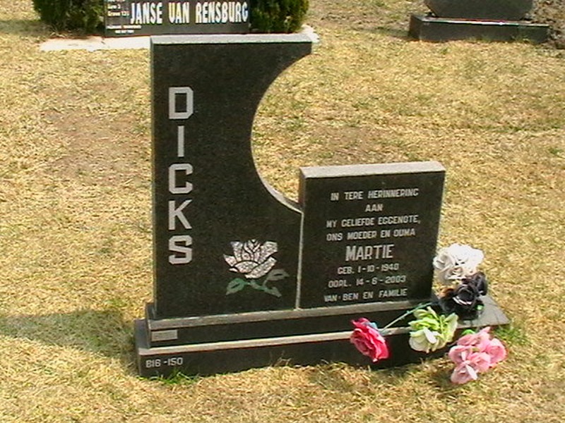 DICKS Martie 1940-2003