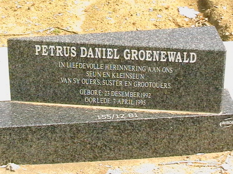 GROENEWALD Petrus Daniel 1992-1995