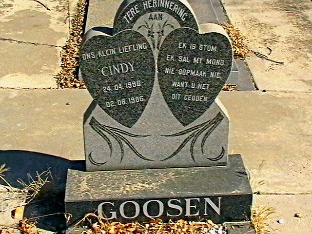 GOOSEN Cindy 1986-1986