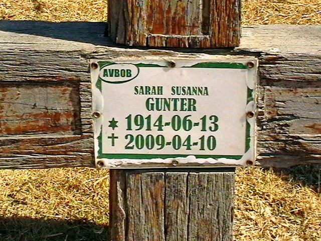 GUNTER Sarah Susanna 1914-2009