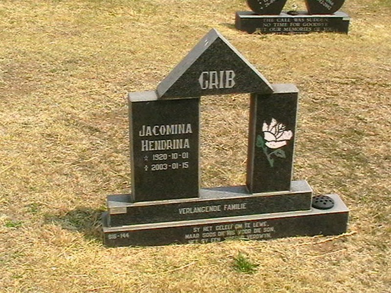 GRIB Jacomina Hendrina 1920-2003