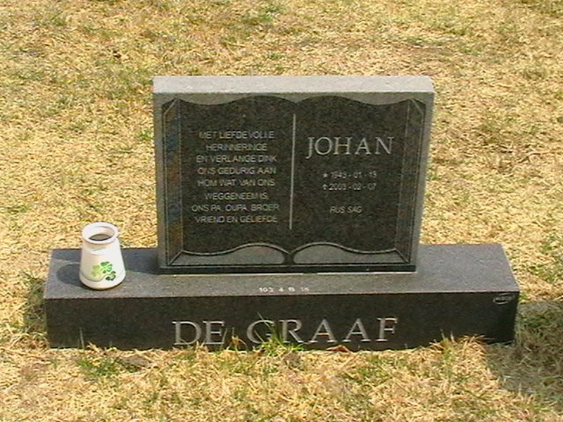 GRAAF Johan, de 1943-2003