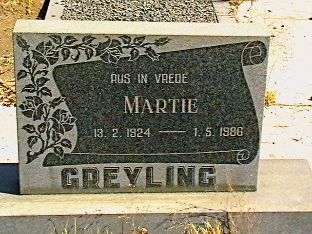 GREYLING Martie 1924-1986