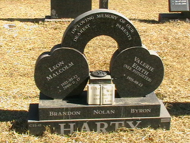 HARTY Leon Malcolm 1955-2000 &amp; Valerie Edith POTGIETER 1955-
