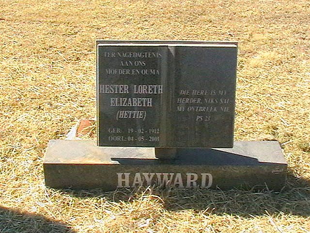 HAYWARD Hester Loreth Elizabeth 1912-2001