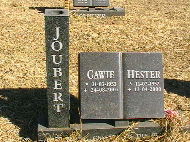 JOUBERT Gawie 1953-2007 &amp; Hester 1952-2000