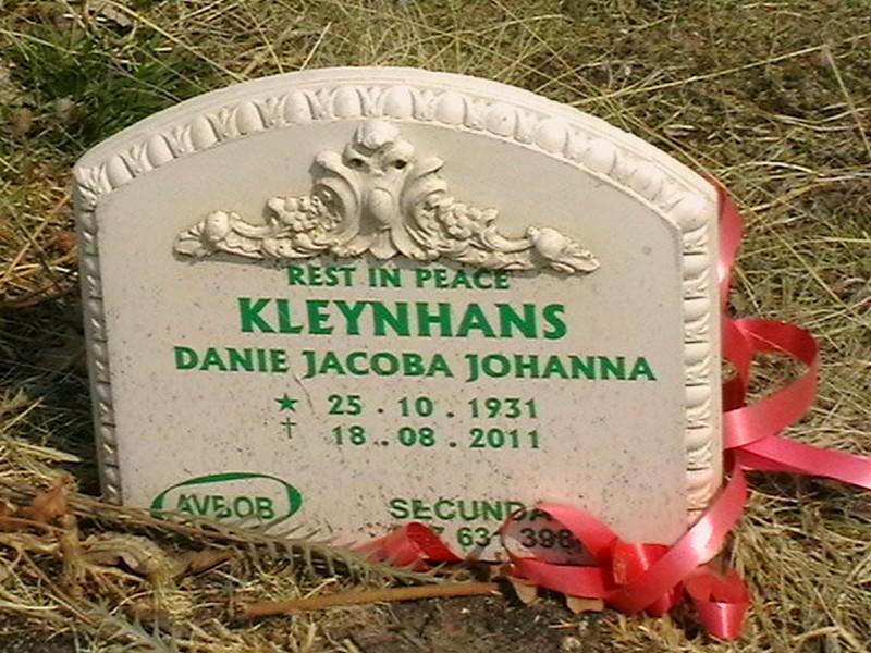 KLEYNHANS Danie Jacoba Johanna 1931-2011
