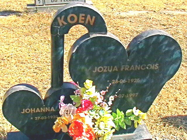 KOEN Jozua Francois 1926-1997 &amp; Johanna 1930-