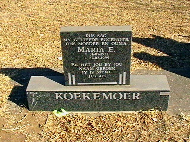 KOEKEMOER Maria E. 1931-1999