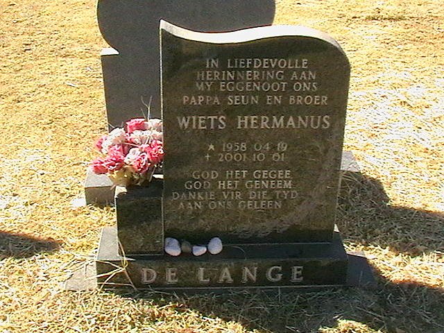 LANGE Wiets Hermanus, de 1958-2001